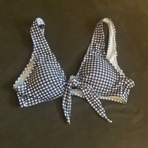 Plaid/checker patterned bikini top. ONLY TOP